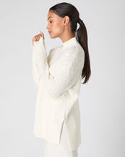 Load image into Gallery viewer, N.Peal Women&#39;s Esme Cable Mock Neck Cashmere Jumper New Ivory White
