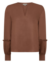 Load image into Gallery viewer, N.Peal Women&#39;s Sienna Linen Top Tan Brown
