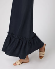 Load image into Gallery viewer, N.Peal Women&#39;s Sofia Ruffle Linen Skirt Navy Blue
