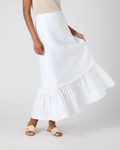 Load image into Gallery viewer, N.Peal Women&#39;s Sofia Ruffle Linen Skirt White
