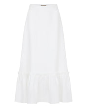 Load image into Gallery viewer, N.Peal Women&#39;s Sofia Ruffle Linen Skirt White

