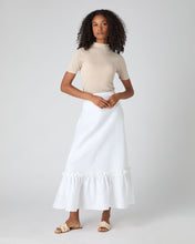 Load image into Gallery viewer, N.Peal Women&#39;s Sofia Ruffle Linen Skirt White
