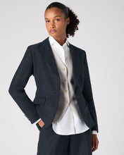 Load image into Gallery viewer, N.Peal Women&#39;s Chloe Linen Jacket Navy Blue
