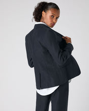 Load image into Gallery viewer, N.Peal Women&#39;s Chloe Linen Jacket Navy Blue
