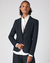 Load image into Gallery viewer, N.Peal Women&#39;s Chloe Linen Jacket Navy Blue
