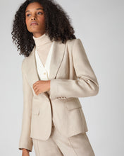 Load image into Gallery viewer, N.Peal Women&#39;s Chloe Linen Jacket Oat Brown
