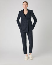 Load image into Gallery viewer, N.Peal Women&#39;s Ava Double Breasted Linen Jacket Navy Blue
