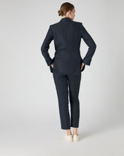 Load image into Gallery viewer, N.Peal Women&#39;s Ava Double Breasted Linen Jacket Navy Blue
