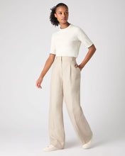 Load image into Gallery viewer, N.Peal Women's Florence Linen Trouser Oat Brown
