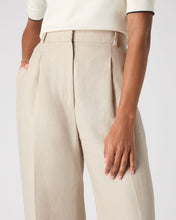 Load image into Gallery viewer, N.Peal Women's Florence Linen Trouser Oat Brown
