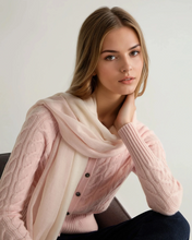 Load image into Gallery viewer, N.Peal Women's Dip Dye Cashmere Scarf Blossom Pink
