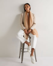 Load image into Gallery viewer, N.Peal Women's Dip Dye Cashmere Scarf Dark Camel Brown
