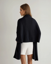 Load image into Gallery viewer, N.Peal Women's Lightweight Cashmere Shawl Navy Blue
