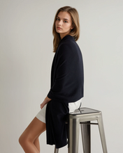 Load image into Gallery viewer, N.Peal Women's Lightweight Cashmere Shawl Navy Blue
