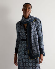 Load image into Gallery viewer, N.Peal Women's Geometic Pashmina Navy Blue

