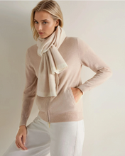 Load image into Gallery viewer, N.Peal Women's Herringbone Cashmere Scarf Ecru White
