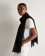 Load image into Gallery viewer, N.Peal Women&#39;s Soft Knit Cashmere Shawl Black
