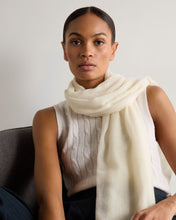 Load image into Gallery viewer, N.Peal Women&#39;s Soft Knit Cashmere Shawl Ivory White
