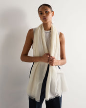 Load image into Gallery viewer, N.Peal Women&#39;s Soft Knit Cashmere Shawl Ivory White
