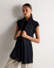 Load image into Gallery viewer, N.Peal Women&#39;s Soft Knit Cashmere Shawl Navy Blue
