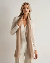Load image into Gallery viewer, N.Peal Women&#39;s Soft Knit Cashmere Shawl Oatmeal Brown

