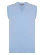 Load image into Gallery viewer, N.Peal Men's Westminster Cashmere Slipover Sea Mist Blue
