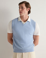 Load image into Gallery viewer, N.Peal Men's Westminster Cashmere Slipover Sea Mist Blue
