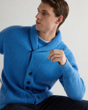 Load image into Gallery viewer, N.Peal Men's Kensington Cashmere Cardigan Provence Blue
