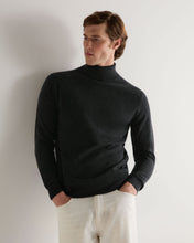 Load image into Gallery viewer, N.Peal Men's Trafalgar Roll Neck Cashmere Jumper Dark Charcoal Grey
