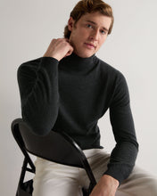 Load image into Gallery viewer, N.Peal Men's Trafalgar Roll Neck Cashmere Jumper Dark Charcoal Grey
