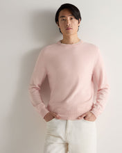 Load image into Gallery viewer, N.Peal Men's Oxford Round Neck Cashmere Jumper Blossom Pink

