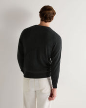 Load image into Gallery viewer, Men&#39;s Oxford Round Neck Cashmere Jumper Dark Charcoal Grey
