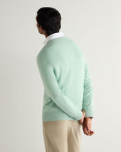 Load image into Gallery viewer, N.Peal Men's Oxford Round Neck Cashmere Jumper Dusty Teal Green
