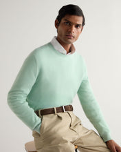 Load image into Gallery viewer, N.Peal Men's Oxford Round Neck Cashmere Jumper Dusty Teal Green
