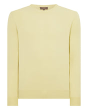 Load image into Gallery viewer, N.Peal Men's Oxford Round Neck Cashmere Jumper Granita Yellow

