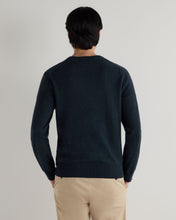 Load image into Gallery viewer, N.Peal Men's Oxford Round Neck Cashmere Jumper Indigo Blue
