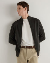 Load image into Gallery viewer, N.Peal Men's Knightsbridge Full Zip Cashmere Jumper Arabica Khaki Green
