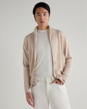 Load image into Gallery viewer, N.Peal Men's Knightsbridge Full Zip Cashmere Jumper Ecru White
