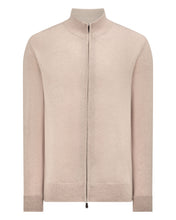 Load image into Gallery viewer, N.Peal Men's Knightsbridge Full Zip Cashmere Jumper Ecru White

