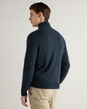 Load image into Gallery viewer, N.Peal Men's Knightsbridge Full Zip Cashmere Jumper Indigo Blue
