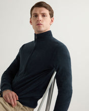 Load image into Gallery viewer, N.Peal Men's Knightsbridge Full Zip Cashmere Jumper Indigo Blue
