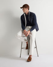 Load image into Gallery viewer, N.Peal Men's Regent Fine Gauge Cashmere Half Zip Jumper Indigo Blue
