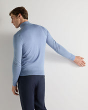 Load image into Gallery viewer, N.Peal Men's Regent Fine Gauge Cashmere Half Zip Jumper Cornflower Blue
