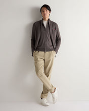 Load image into Gallery viewer, N.Peal Men's Hyde Fine Gauge Cashmere Full Zip Jumper Driftwood Brown
