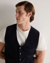 Load image into Gallery viewer, N.Peal Men's Chelsea Cashmere Waistcoat Indigo Blue
