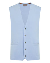 Load image into Gallery viewer, N.Peal Men's Chelsea Cashmere Waistcoat Sea Mist Blue
