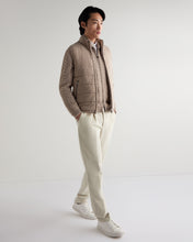 Load image into Gallery viewer, N.Peal Men's Richmond Cable Cashmere Cardigan Oatmeal Brown
