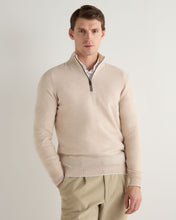 Load image into Gallery viewer, N.Peal Men's Carnaby Half Zip Cashmere Jumper Ecru White
