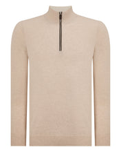 Load image into Gallery viewer, N.Peal Men's Carnaby Half Zip Cashmere Jumper Ecru White
