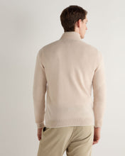 Load image into Gallery viewer, N.Peal Men's Carnaby Half Zip Cashmere Jumper Ecru White
